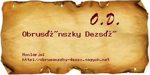 Obrusánszky Dezső névjegykártya