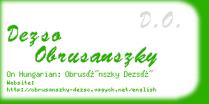 dezso obrusanszky business card